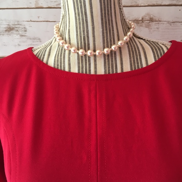 πHPπTahari Red Sheath Dress Size 4P - Picture 5 of 10